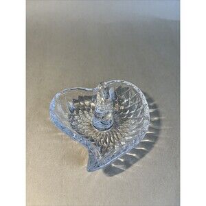 Heart Shape Crystal Ring‎ Holder Studio Crystal By Studio Silversmiths Mint Con.